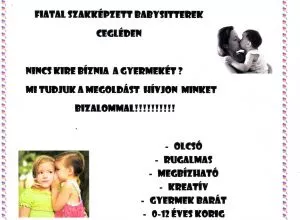 Fiatal Szakképzett Babysitterek Cegléden